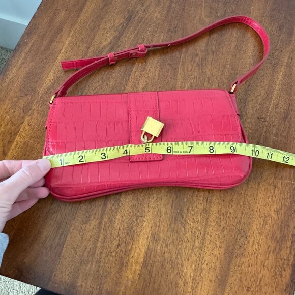 Mango Coconut-Effect Shoulder Bag Red - Picture 6 of 7